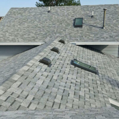 gray shingle residential roof repair in Rapid City, SD with repairs by Rypkema Renovations